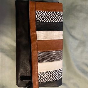 Black n brown clutch w/ strap